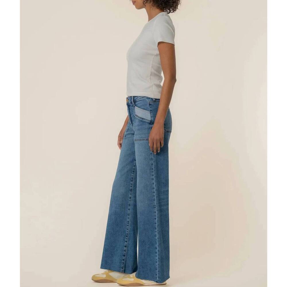 NEW KUT FROM THE KLOTH maya front pocket raw hem jeans in success - Picture 4 of 6